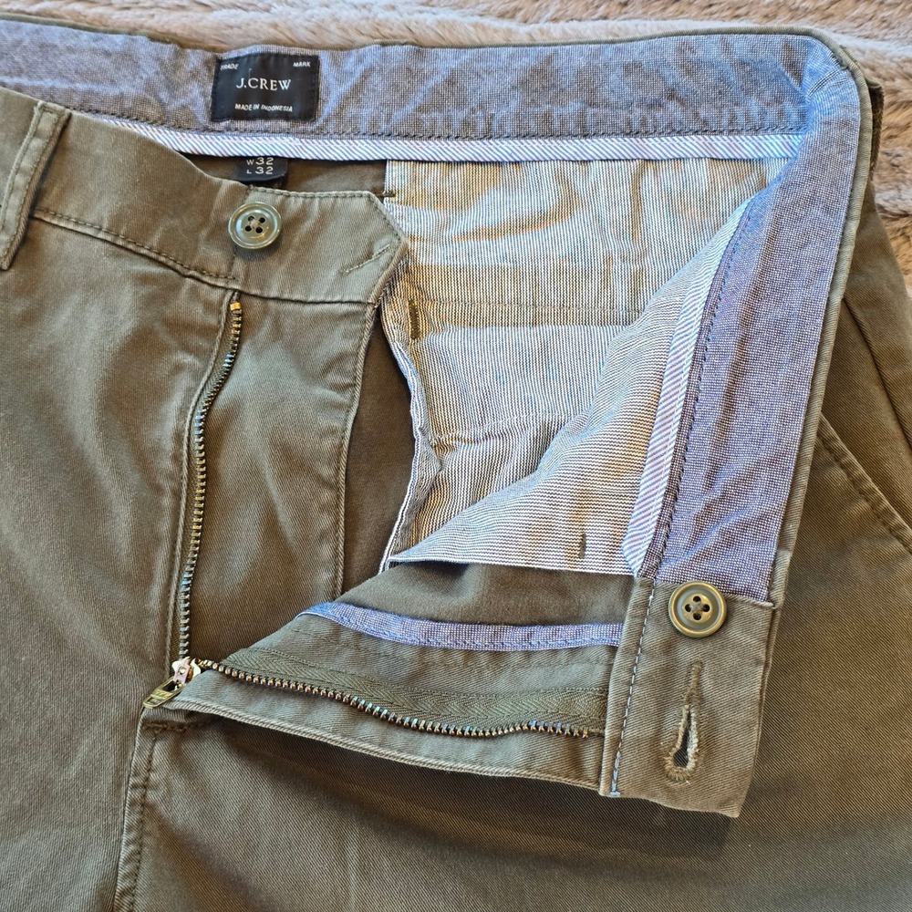 J.Crew 484 Slim Fit Chino Pants Mens 32x32 Olive Green Stretch Re-Imagined - Picture 2 of 7